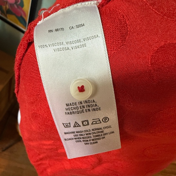 Maeve Red Ruffled Buttoned Blouse - Picture 4 of 4